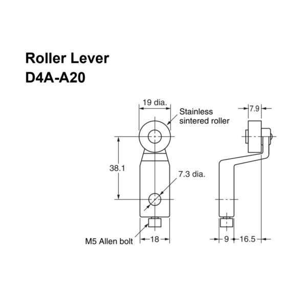 Omron D4A-A20 Roller Lever