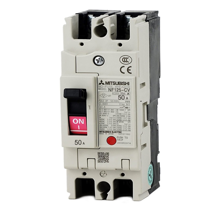 Mitsubishi NF125-CV 2P 50A Molded Case Circuit Breaker (MCCB)