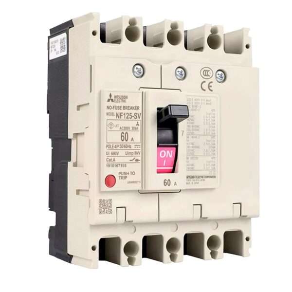 Mitsubishi NF125-SV 4P 60A Molded Case Circuit Breaker (MCCB)