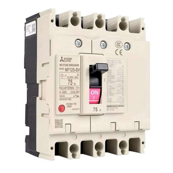 Mitsubishi NF125-SV 4P 75A Molded Case Circuit Breaker (MCCB)