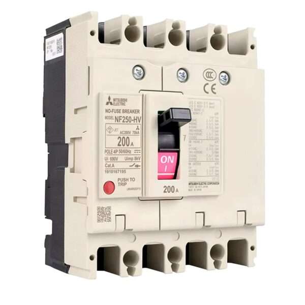Mitsubishi NF250-HV 4P 200A Molded Case Circuit Breaker (MCCB)