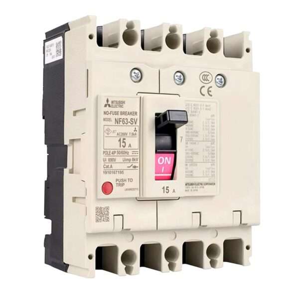 Mitsubishi NF63-SV 4P 15A Molded Case Circuit Breaker (MCCB)