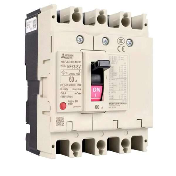 Mitsubishi NF63-SV 4P 60A Molded Case Circuit Breaker (MCCB)