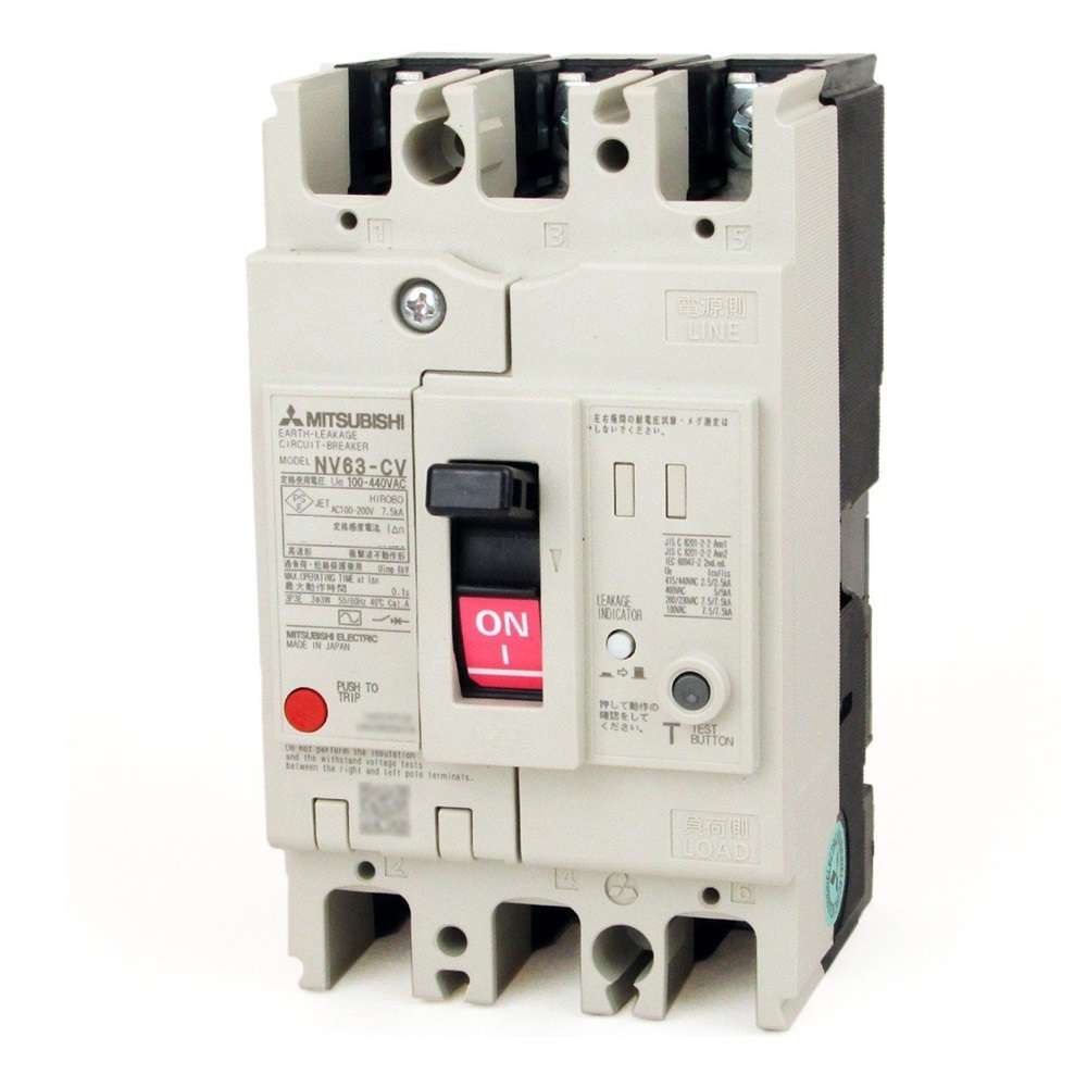 Mitsubishi NV63-CV 3P 32A 100-440V 1.2.500MA Earth Leakage Circuit Breakers (ELCB)
