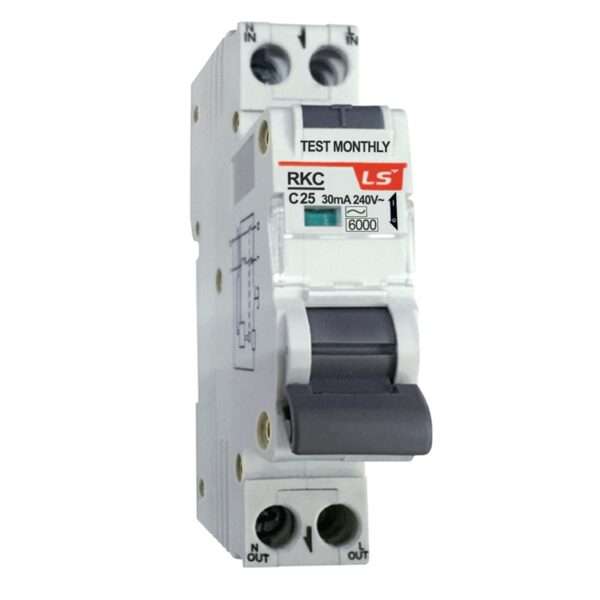 LS RKC 1P+N C25A 30mA 6kA Residual current circuit breakers with overcurrent protection (RCBO)