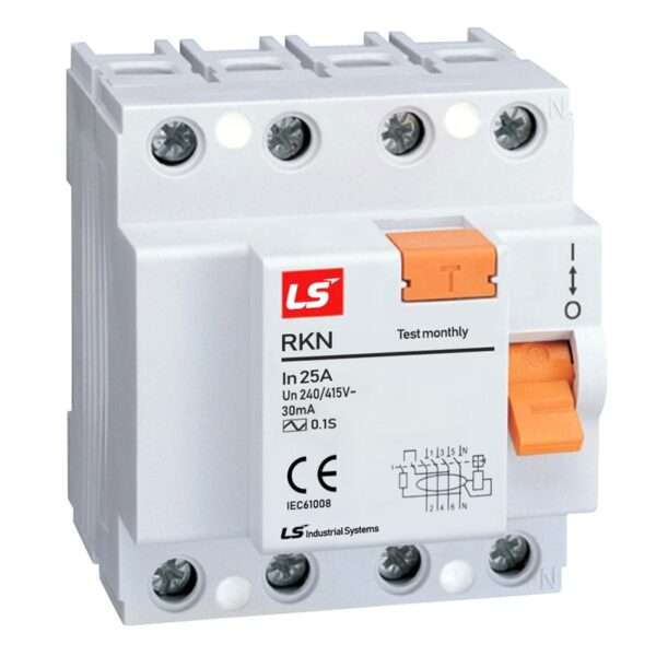 LS RKN 3P+N 25A 30mA Residual current circuit breakers (RCCB)