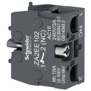 Schneider Electric ZA2EE102 Single contact block for head Ø22, 1 NC