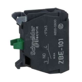 Schneider Electric ZBE101 Single contact block, silver alloy, screw clamp terminal, 1 NO