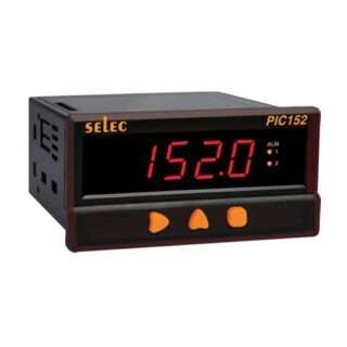 Selec PIC152 digital panel meter displaying 152.0 with three orange control buttons