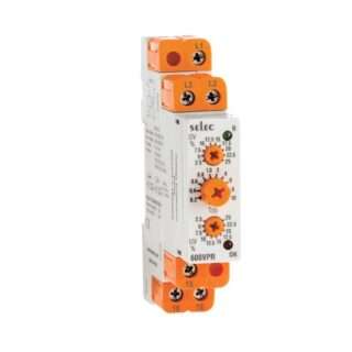 White and orange modular electrical terminal block with three terminals labeled L1, L2, L3 and adjustment dials