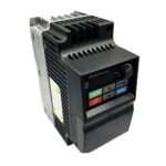 Delta VFD-04 variable frequency drive with front panel controls (Run, Stop, Mode, Enter) for motor speed control.